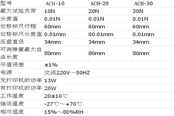 弹簧试验机参数