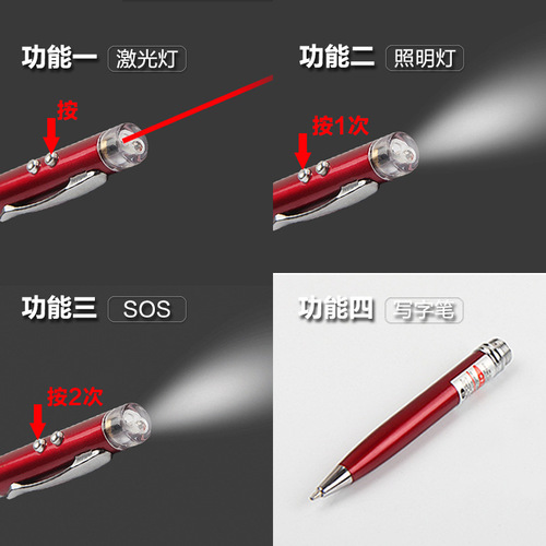 Multifunctional pointer pen handwriting laser laser flashlight PPT electronic pointer with flash handwriting manufacturer wholesale