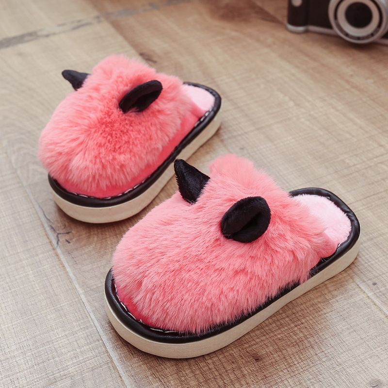 Pantoufles enfants en suède pour hiver - semelle caoutchouc - Ref 1014158 Image 28