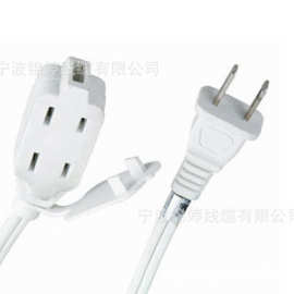 UL美规电源分支器5-15P/5-15R美式延长线美标插头透明带指示灯