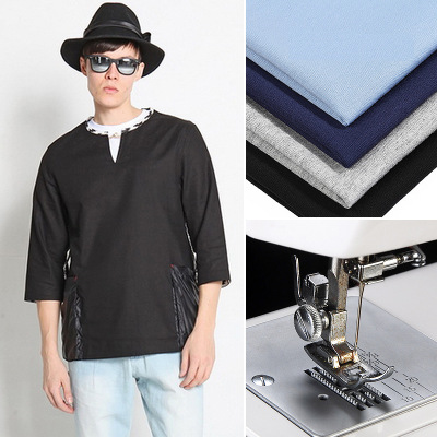 找工厂 广州男装T恤七分袖加工 宽松长短袖定做 免费来图来样打板