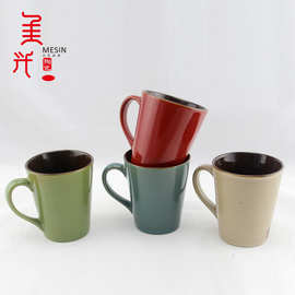 厂家供应销售镁质瓷色釉马克杯 炻瓷色釉咖啡杯 卡通创意陶瓷杯