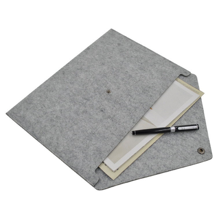 简约纯色收纳公文包 韩版时尚毛毡电脑包 时尚毛毡手拿包厂家直销