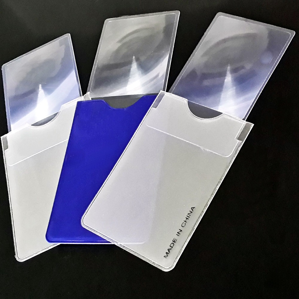厂家供应pvc抽拉式便携放大镜 菲涅尔 名片 印logo  广告促销礼品