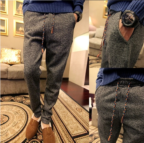 工厂货源 代购 韩版男装长裤小脚哈伦裤休闲裤 雪花裤有加绒的