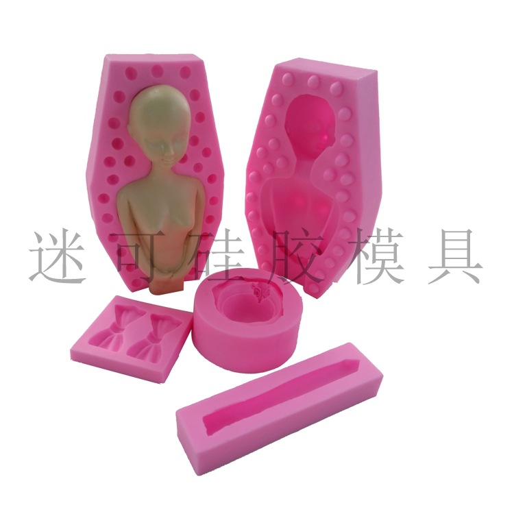 Muñeca fondant silicona molde pastel molde jabón molde hornear herramientas fábrica directa al por mayor