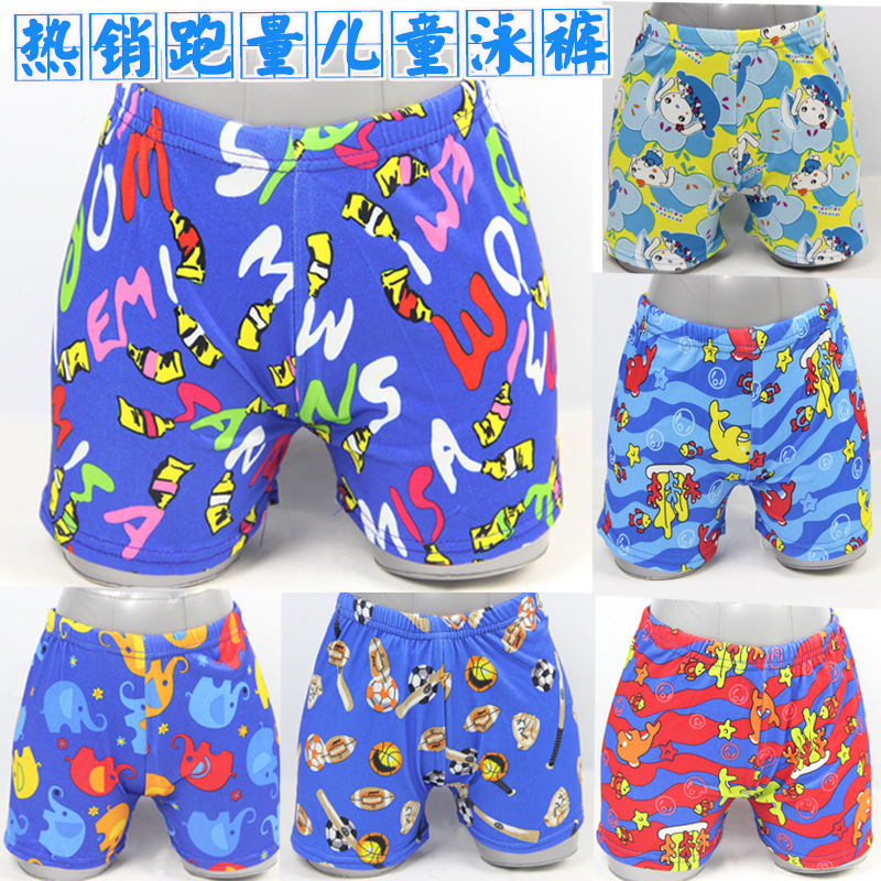 Hot running volume children's cartoon swimming trunks cute boxer swimming shorts for children 3-10 years old swimwear wholesale