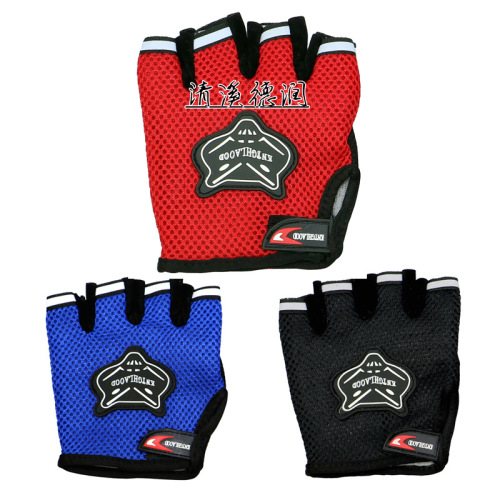 Fox head summer mesh bicycle half-finger gloves, bicycle mountain bike sports gloves, cycling short-finger gloves