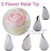 5PCS 5 -piece rose petal mouth decorative mouth 304 stainless steel cake baking tool cross -border