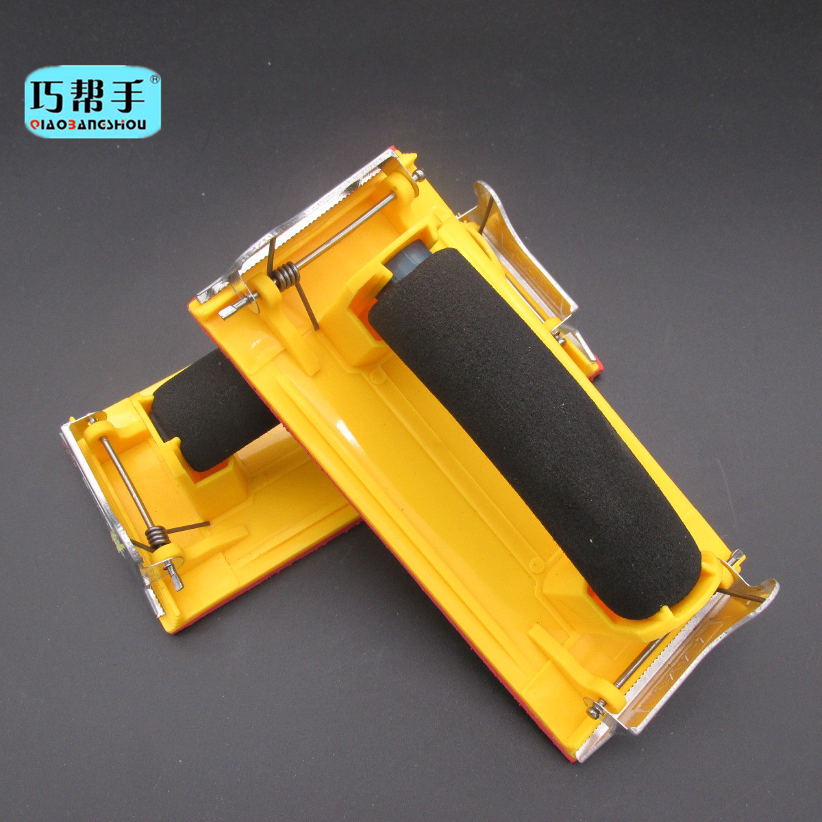 批发黄海绵固定砂纸架沙纸板装潢打磨塑料砂纸夹匠作工具塑胶纸夹