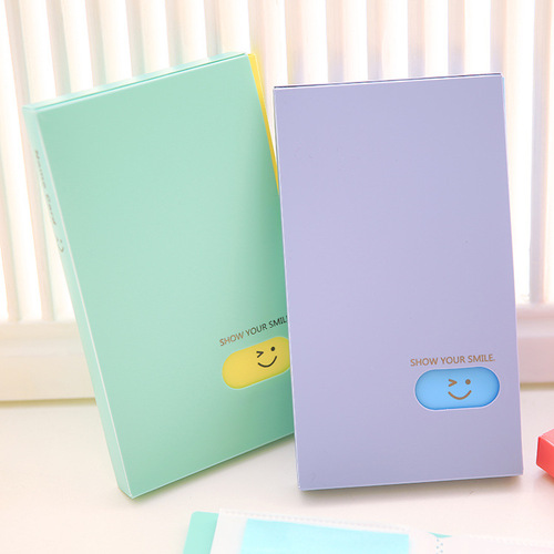 Korean stationery love's smile PP business card holder business card book card bag train ticket book 120 card slots large capacity