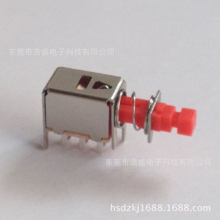 厂家生产红色头直键开关 PS-22F03 带锁推动开关,可另配键帽