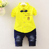 Demi-season set for boys, autumn jeans, trousers, children's shirt, sports suit, 2023, Korean style, 0-4 years