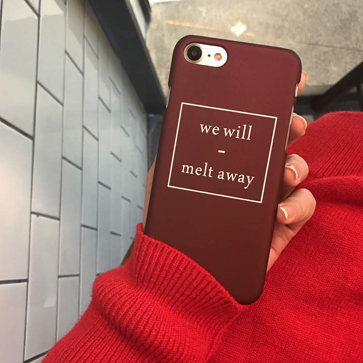 iPhone保护套-复古简约酒红英文iPhone7 plus手