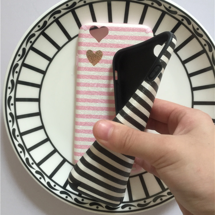 手机保护套-条纹爱心防摔iPhone6\/6plus情侣手