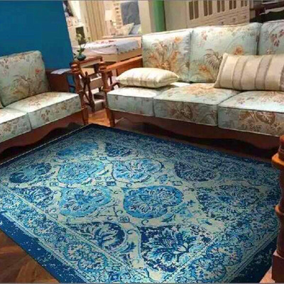 广州名族风炫彩威尔顿520W机织丙纶客厅床前沙发垫脚垫特价批发