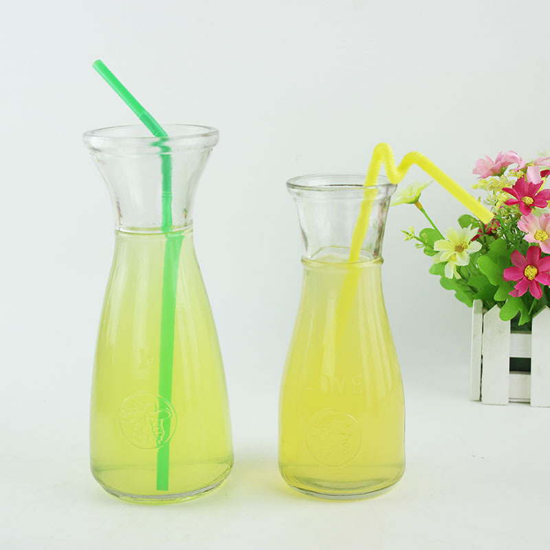 水杯子豆捞瓶 牛奶瓶子 果汁瓶 玻璃瓶饮料瓶 酸奶冰桔瓶大 500ml