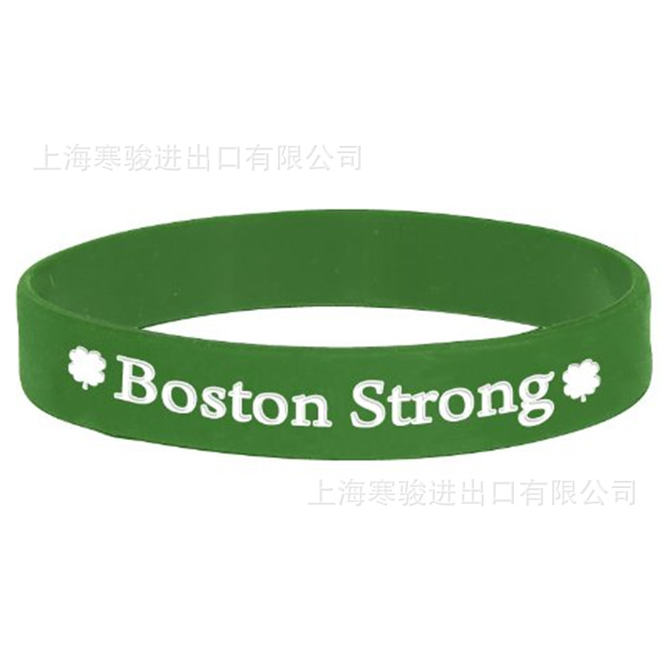 Boston Strong 硅胶手环 蓝色 粉色 红色 绿色 手腕带