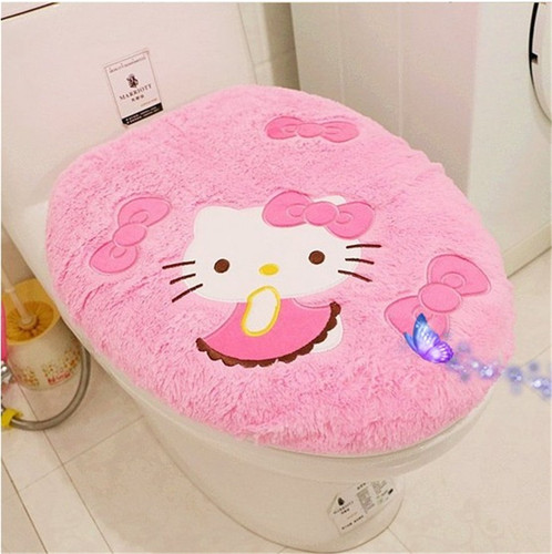 New Cartoon Toilet Mat Set Korean Velvet Toilet Four-piece Set Toilet Mat Dropshipping