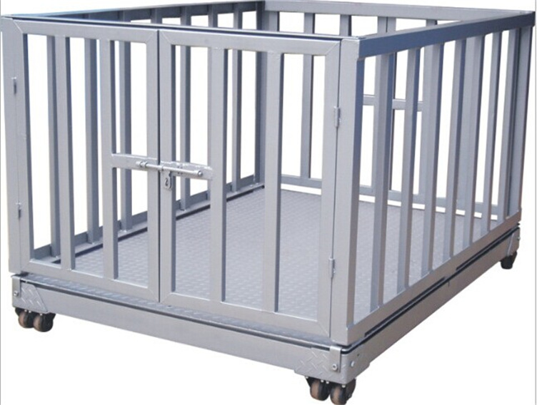 武清区3吨称猪秤可带轮子移动 3T称动物秤带围栏