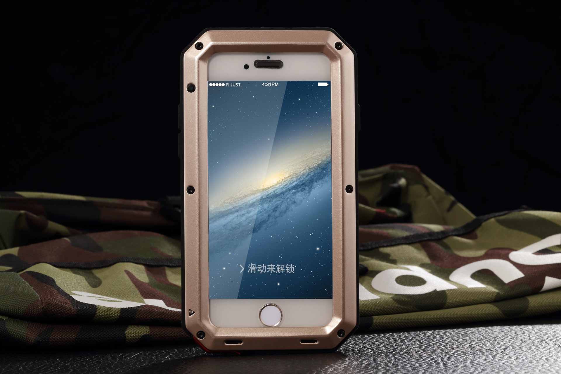 R-Just Extreme Premium Protection System Aluminum Heavy Duty Metal Case with Corning Gorilla Glass for Apple iPhone 6S Plus/6 Plus & iPhone 6S/6