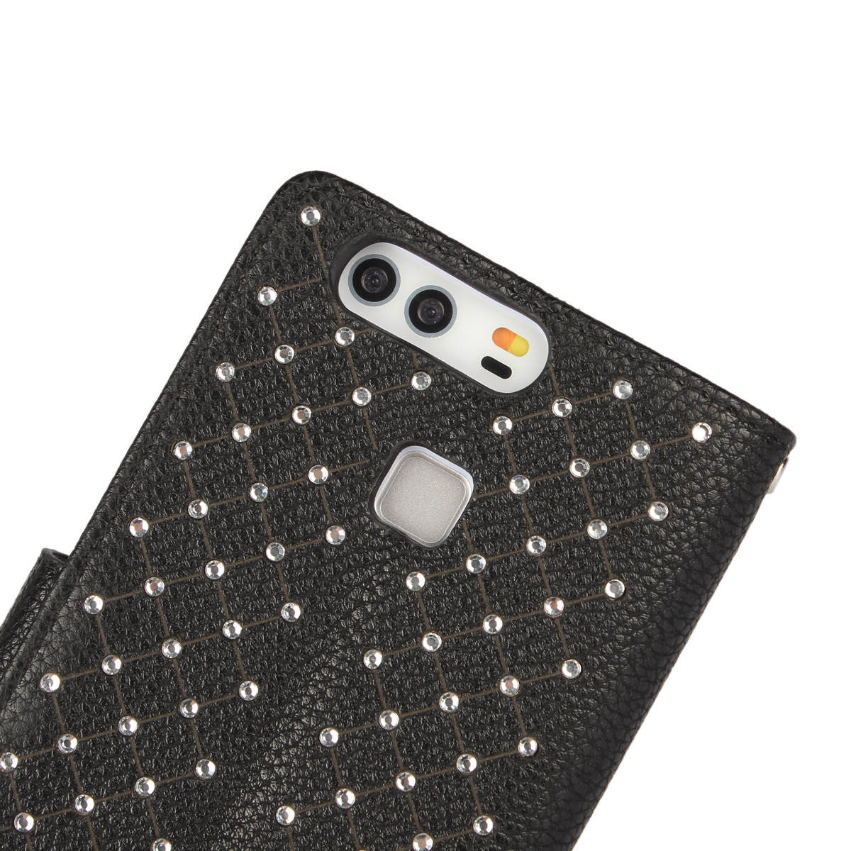 手机保护套-华为P9 Plus钱包皮套 贴钻满天星左