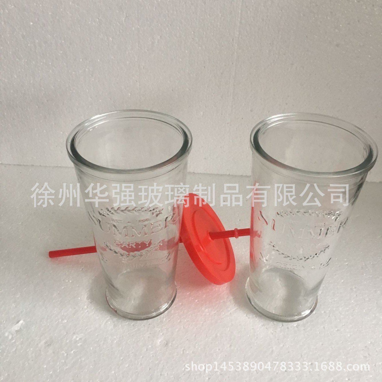 玻璃杯广告杯定制 透明礼品可乐杯 定制logo磨砂可乐杯带盖印字