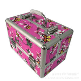 专业化妆师跟妆专用大号便携手提家用铝合金化妆箱多层美甲箱