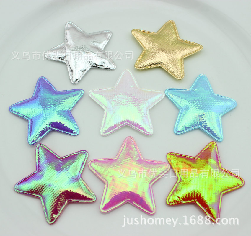幻彩五角星布贴 儿童头饰配件