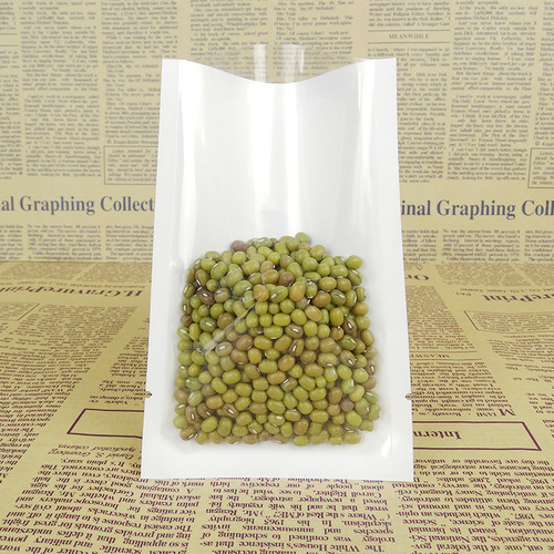 Flat pocket white pearl film Yin and Yang semi-transparent visible flower tea granule food grade packaging bag 100 pieces price 