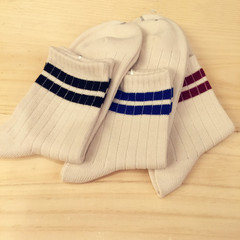春秋款 日系韓版棉線二條槓短筒女襪 學院風情侶款運動休閒棉襪女