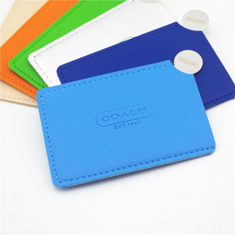 Mini espejo cosmético de acero inoxidable espejo resistente a la caída espejo portátil de dibujos animados de mano pequeño espejo logotipo imprimible