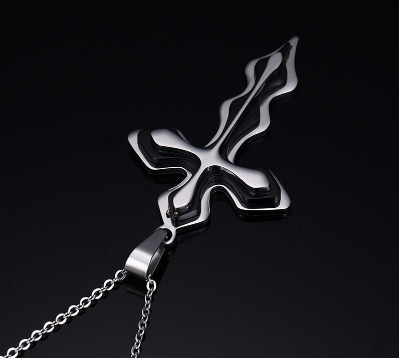 Wave shaped three-layer cross pendant couple trendy necklace accessory_voghion.com