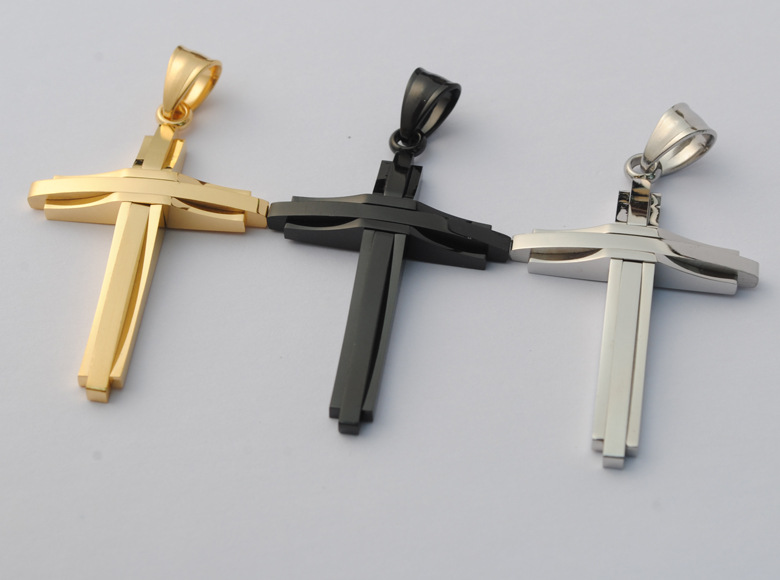 Fashion Cross Titanium Steel Polishing Pendant Necklace 1 Piece display picture 15