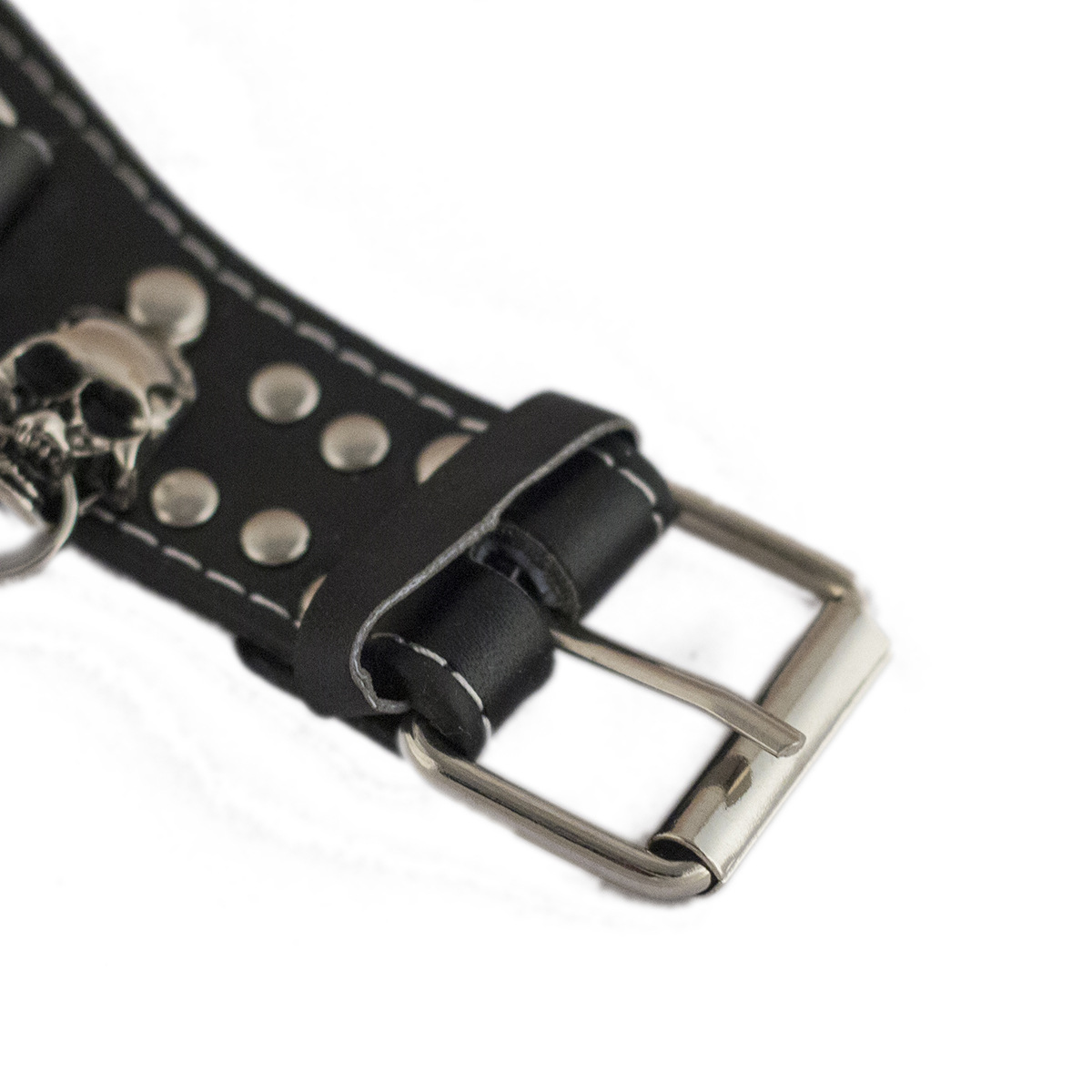 Pointer+Number Display Type Buckle Buckle Style Round Dial Shape Punk Simple Style Skull Ghost Buckle Pu Belt Strap Quartz Watch Bracelets