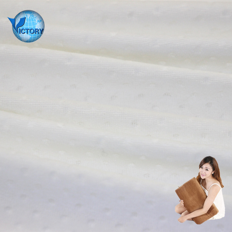 针织纬编点子剪花天鹅绒剪毛绒棉涤CVC天鹅绒布记忆枕套女装面料