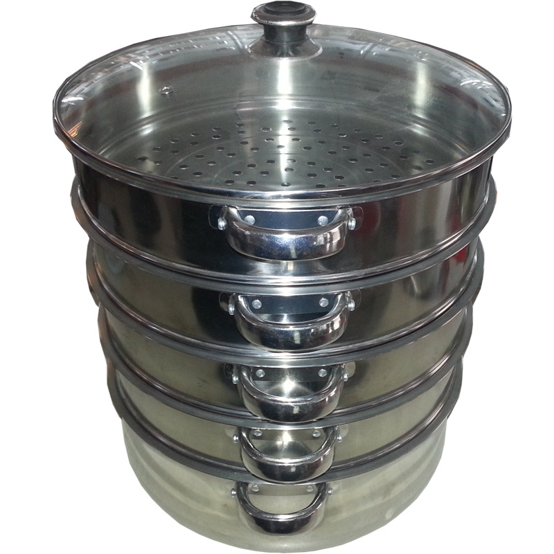Factory direct sales of stainless steel double-ear steel handle 5-layer steamer, multi-functional household combination steamer detail image 2