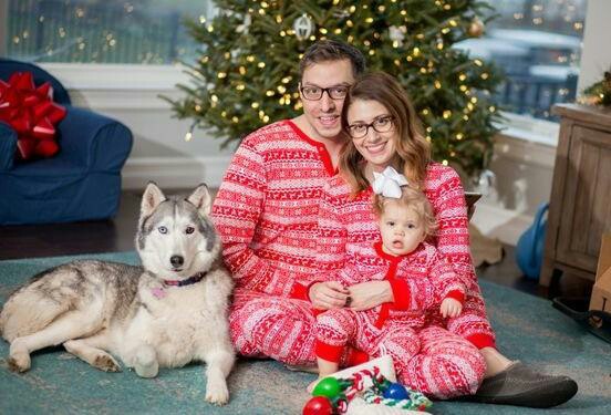 Christmas Parent Child Set Printed Home Wear Pajamas Two Piece Set_voghion.com