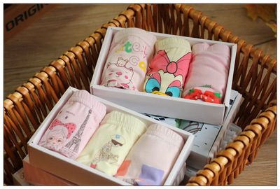 Carlin new pattern Foreign trade pure cotton girl children Cartoon Organic Cotton children triangle Flat angle Underwear On behalf of