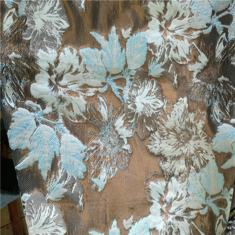 有光千丝百荷图案色织提花面料适用于服装装饰沙发布鞋子布
