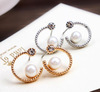 Fashionable earrings, evening dress from pearl, Korean style