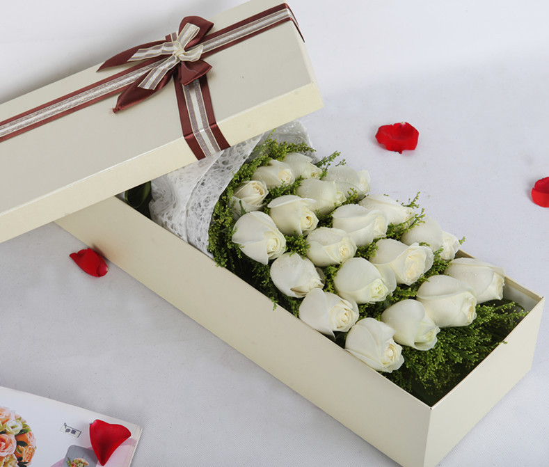 Caja de flores caja de regalo rectangular caja de flores de San Valentín caja de papel boutique de flores