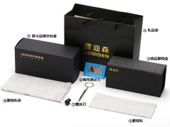 Glasses case, lens cloth, polarization test card, brand outer packaging, screwdriver, glasses cloth bag, supporting packaging