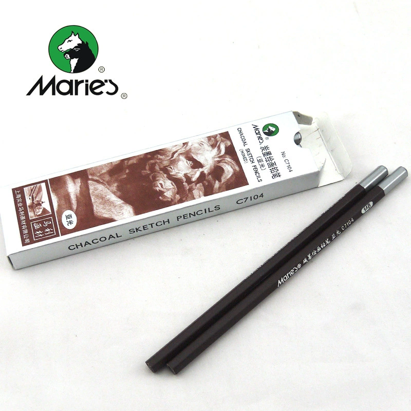 Карандаш матовый Marley C7104 угольный 14B для эскизов, рисовальный карандаш, карандаш для штриховки