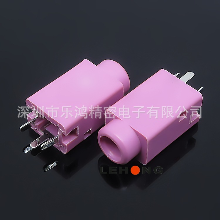 PJ-359-3P立式镀银粉色/3.5音频插座/耳机插座/插口