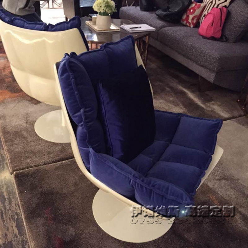 chair稻壳椅肌肉方块椅玻璃钢稻田椅客厅懒人靠背椅可旋转玻纤