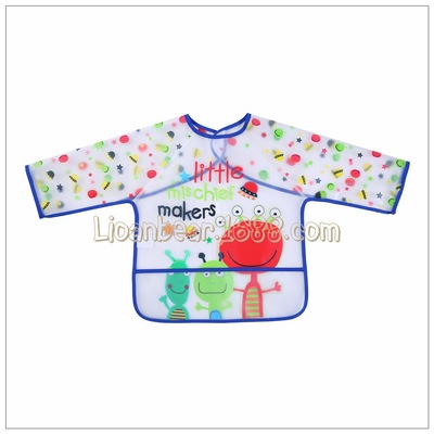 高品质婴幼儿童免洗防水长袖罩衣画衣吃饭衣大码|ru