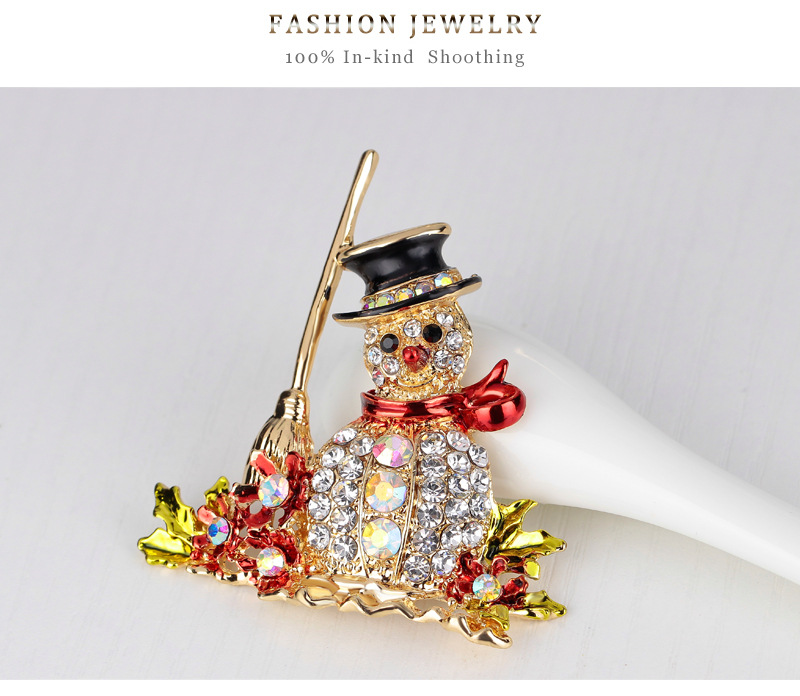 Christmas Series Jewelry Diamond Snowman Brooch Brooch Hot New display picture 1