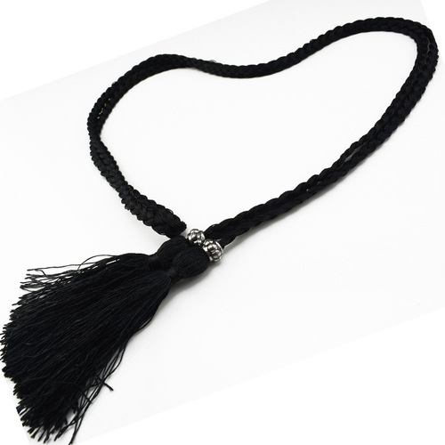 Braided tassel belt thin women's belt Korean style bow rope skirt knotted decorative waist chain waist rope student