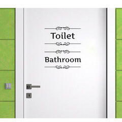 3115 Cross-border International Trade Toilet Bathroom Sign English PVC Wall Sticker